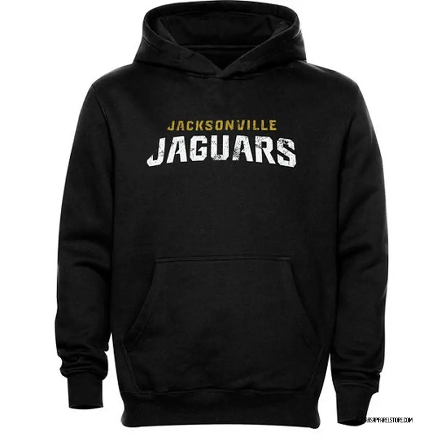 Jacksonville Jaguars Men's Black Faded Wordmark Hoodie